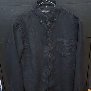 Banana Republic Men's Shirt Size Large Black Long Sleeve Corduroy Button Down